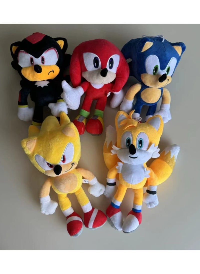 30cm Sonic peluches Plush  hedgehog Amy Rose knuckle tail soft stuffed doll, Yellow Yellow - Image 2